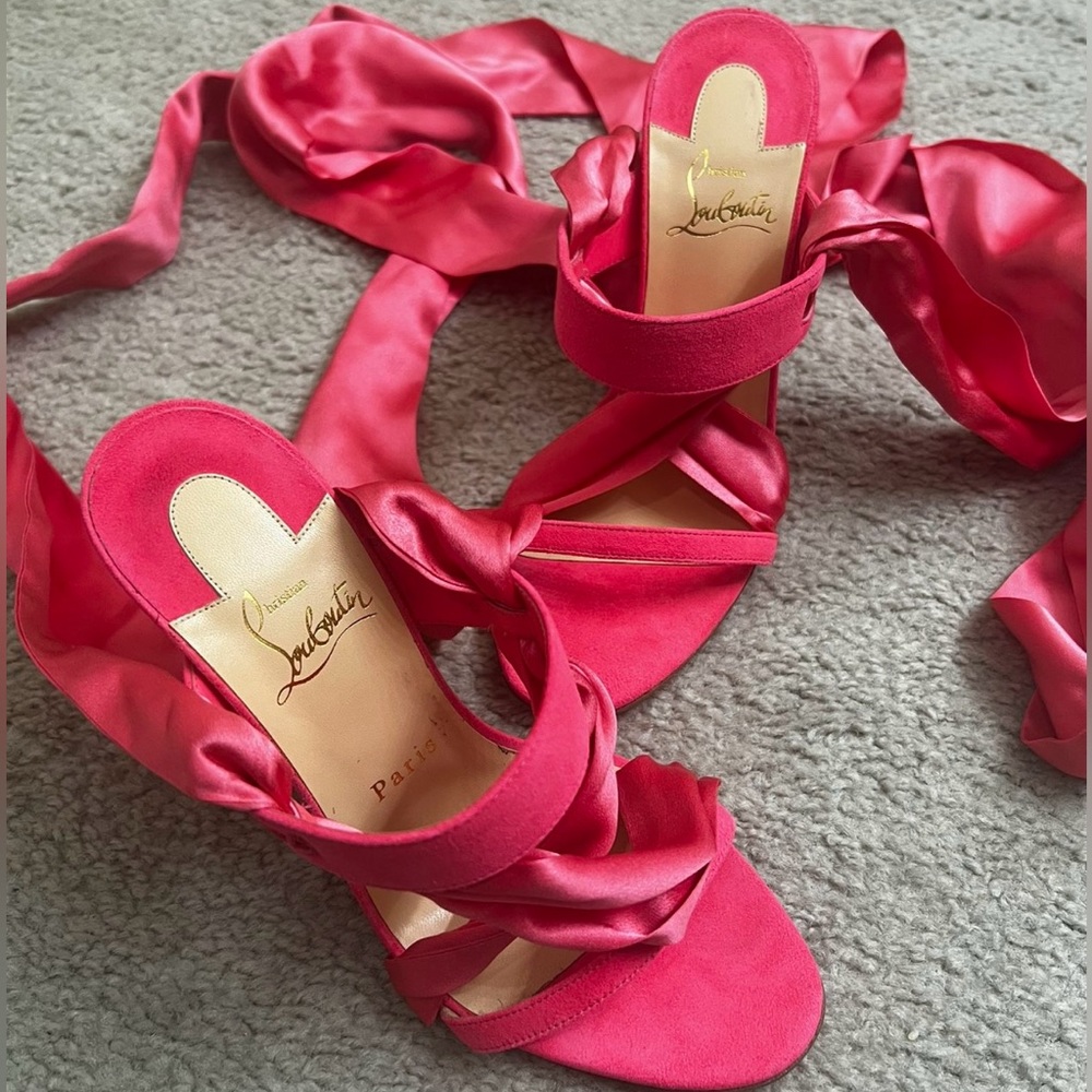 Pink ribbon Christian louboutin heels